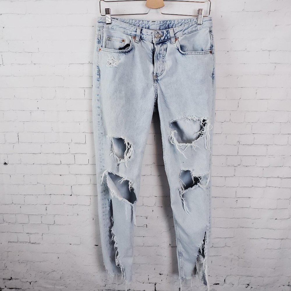 &Denim H&M Destroyed Jeans 27 Boyfriend Y2K Grunge